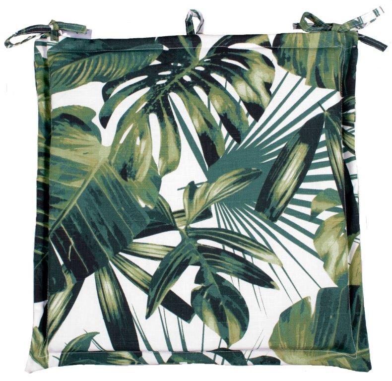 Tropical green seatpad cushion large