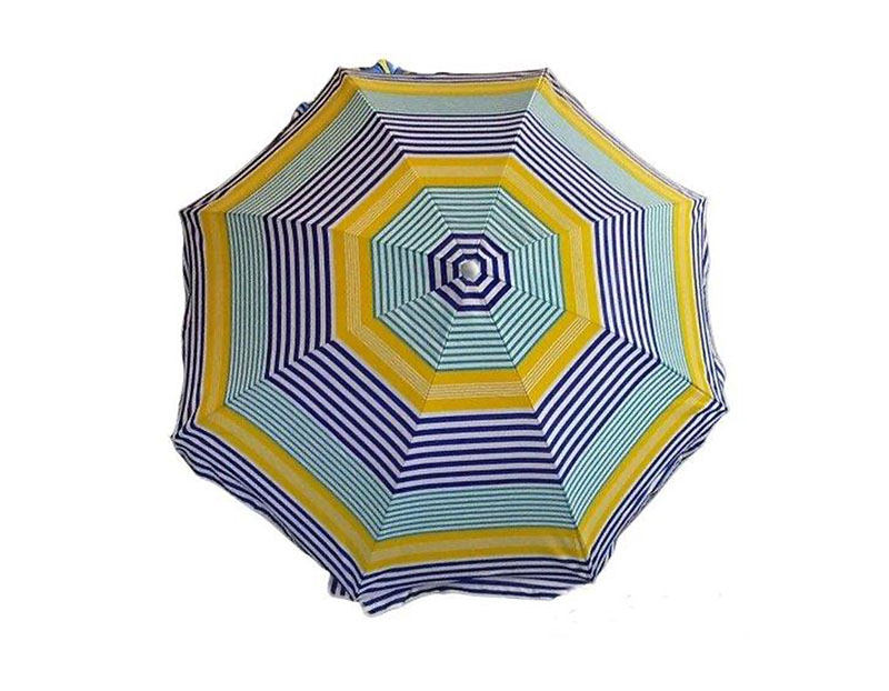 Beach Umbrella yellow blue stripes