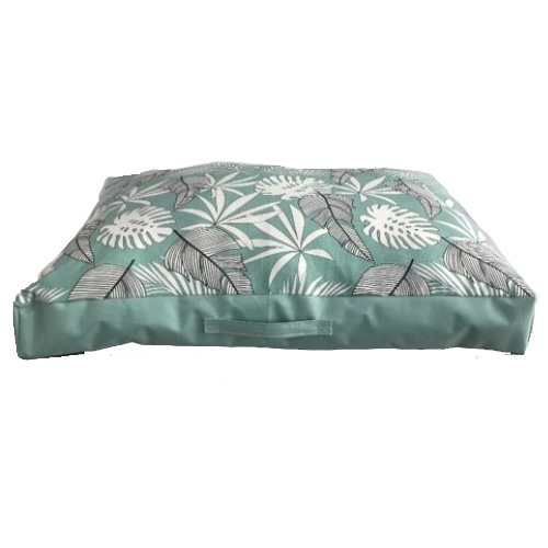 pet bed turqioise with botanical print